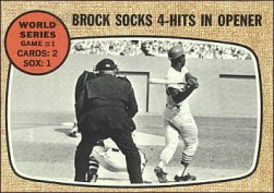 1968 Topps Baseball Cards      151     World Series Game 1-Lou Brock